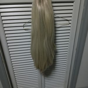 Ash blonde straight wig 26'in long